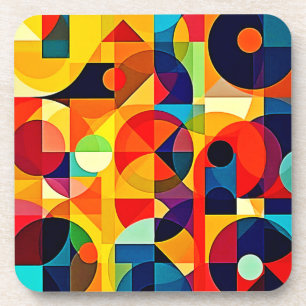 Posavasos Diseño de geometría de color Bauhaus