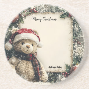 Posavasos Diseño de Ilustracion de osito de peluche Navidade