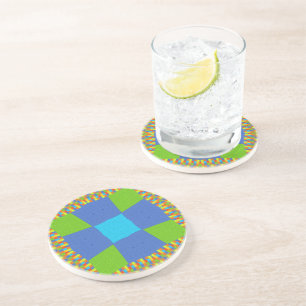 Posavasos Diseño de impresión artística verde azul cian herm