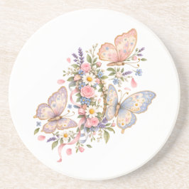 Posavasos Diseño de jardín de mariposas dulces para mágico