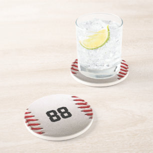 Posavasos Diseño de jugador de béisbol con número de jersey