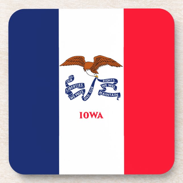 Posavasos Diseño de la bandera del estado de Iowa (Frente)