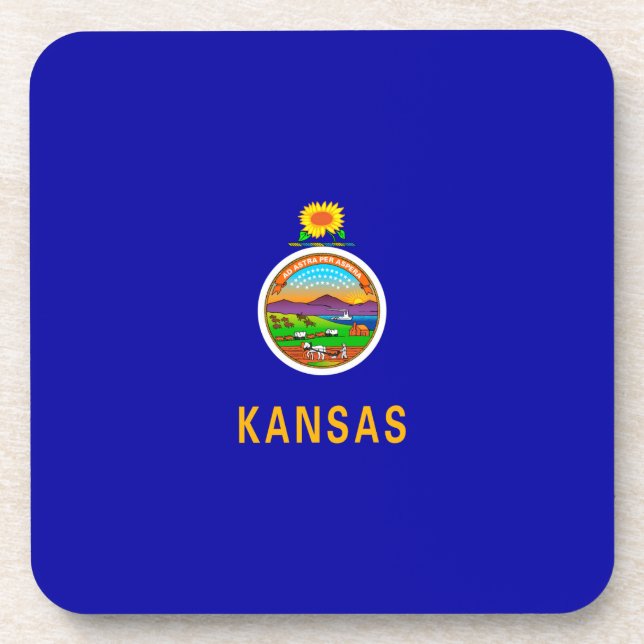 Posavasos Diseño de la bandera del estado de Kansas (Frente)
