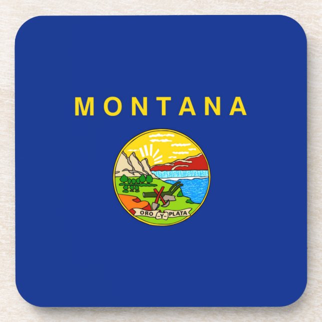 Posavasos Diseño de la bandera del estado de Montana (Frente)