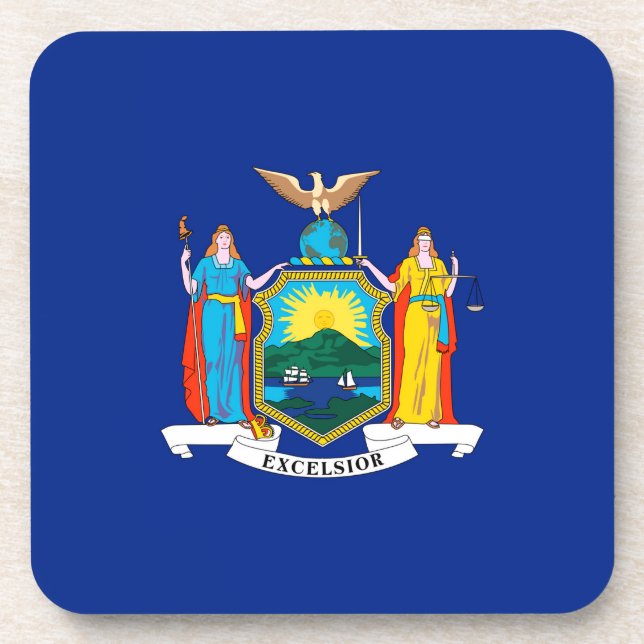 Posavasos Diseño de la bandera del estado de Nueva York (Frente)