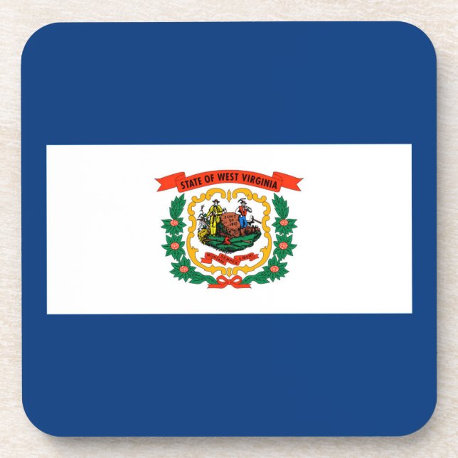 Posavasos Diseño de la bandera del estado de Virginia Occide (Frente)
