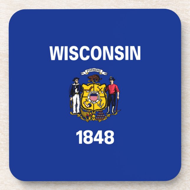 Posavasos Diseño de la bandera del estado de Wisconsin (Frente)