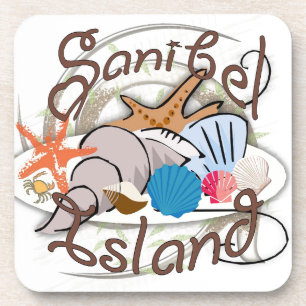 Posavasos Diseño de la concha marina de Sanibel Island Flori