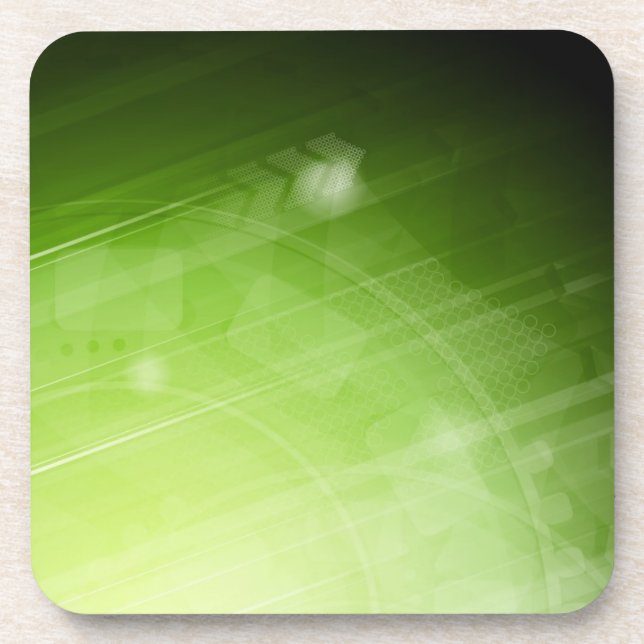 Posavasos Diseño de la luz verde en estilo de alta (Frente)