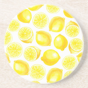 Posavasos Diseño de limones acuarelas