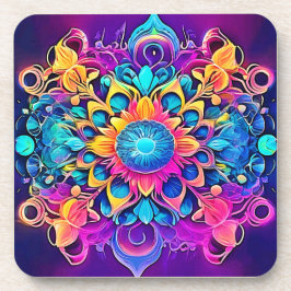 Posavasos Diseño de Mandala psicodélica