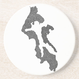 Posavasos Diseño de mapa del condado de la isla Whidbey