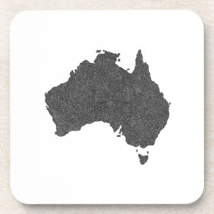 Posavasos Diseño de mapas de Australia con fronteras ocultas