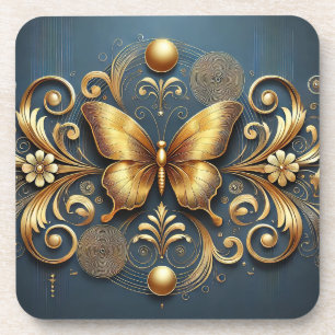 Posavasos Diseño de Mariposa Dorada