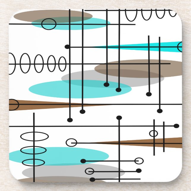 Posavasos Diseño de mediados de siglo inspirado en la era at (Frente)