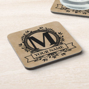 Posavasos Diseño de Monograma Floral