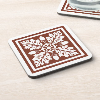Posavasos Diseño de mosaico de hojas y ácora roja de cobre