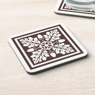 Posavasos Diseño de mosaico de hojas y maíz de Mahogany