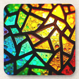 Posavasos Diseño de mosaico de luz abstracto vibrante