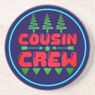 Posavasos Diseño de Navidad para la tripulación de primos - 