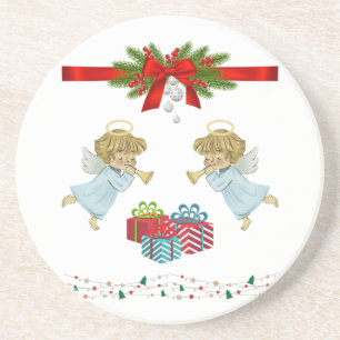 Posavasos Diseño de navidades con ángeles