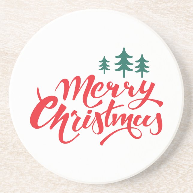 Posavasos Diseño de navidades con árboles (Frente)