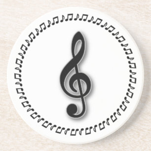 Posavasos Diseño de notas de música Treble Clef