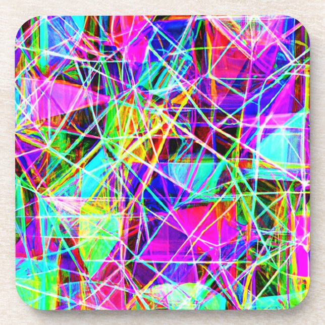 Posavasos Diseño de patrón abstracto vibrante (Frente)