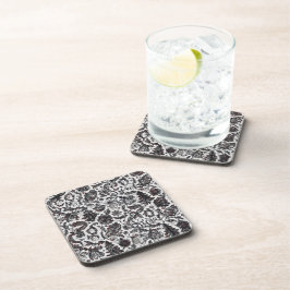 Posavasos Diseño de patrón de adorno floral de Navidad elega