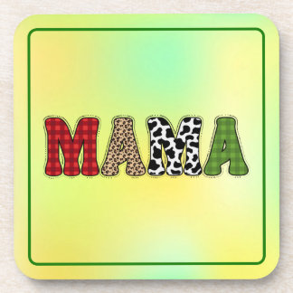 Posavasos Diseño de patrón de cuadros de Mama Christmas