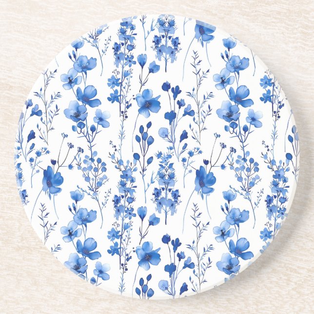 Posavasos Diseño de patrón de flores silvestres de papel fra (Frente)