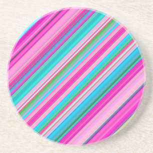 Posavasos Diseño de patrón de franja de arcoíris vibrante