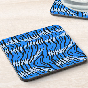 Posavasos Diseño de patrón de piel de animal de Tigre Azul