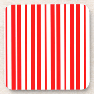 Posavasos Diseño de patrón de rayas verticales blancas rojas