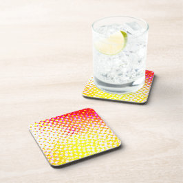 Posavasos Diseño de patrón rosa amarillo