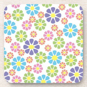Posavasos Diseño de patrones de arte floral colorido