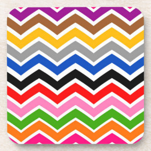 Posavasos Diseño de patrones de chequeo de zigzag multicolor