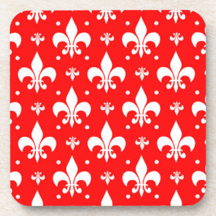 Posavasos Diseño de patrones de flor rojo de lis