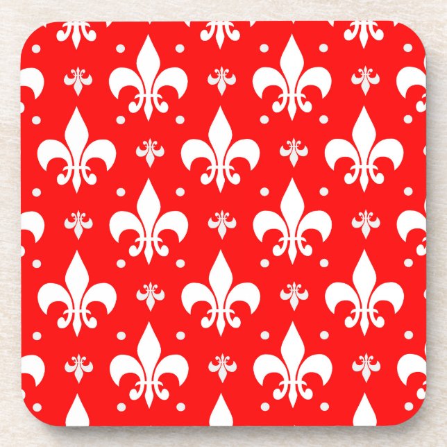 Posavasos Diseño de patrones de flor rojo de lis (Frente)