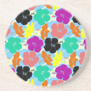 Posavasos diseño de patrones de flores coloridos