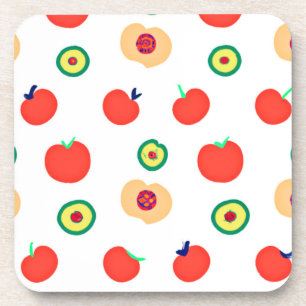 Posavasos Diseño de patrones de fruta de manzanas vibrantes