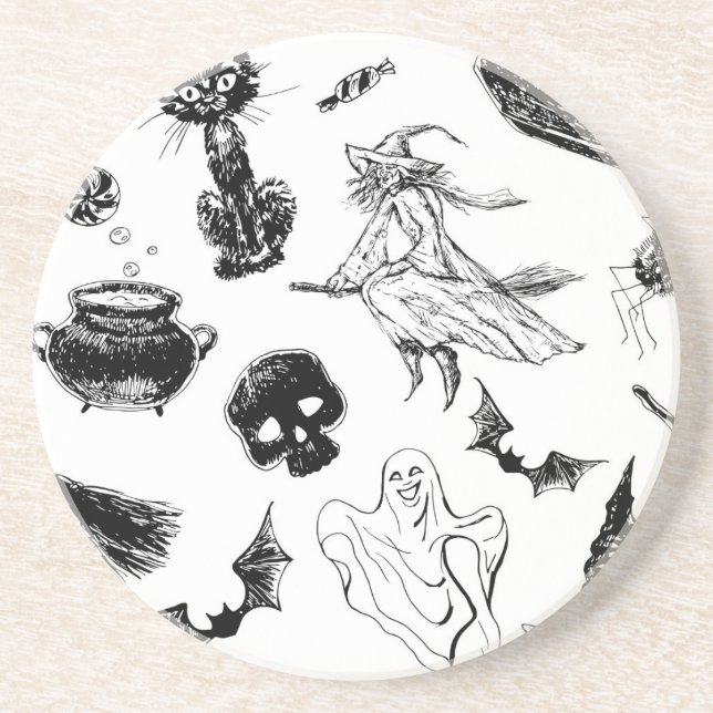 Posavasos Diseño de patrones de Halloween (Frente)