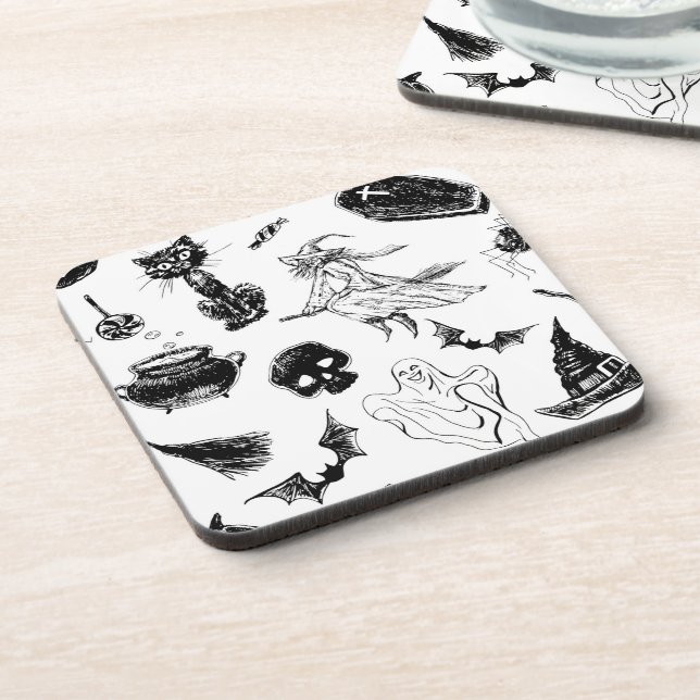 Posavasos Diseño de patrones de Halloween (Lado Izquierdo)