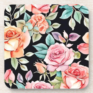 Posavasos Diseño de patrones de jardín de Rosa