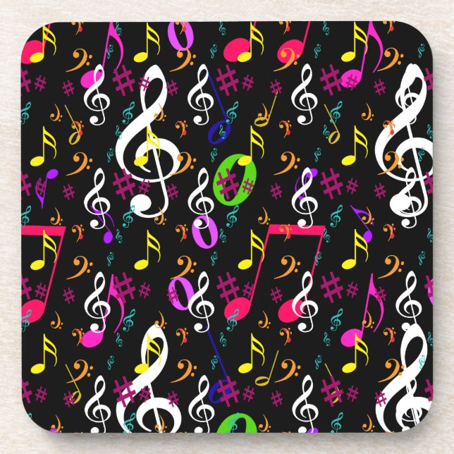 Posavasos Diseño de patrones de símbolos musicales (Frente)