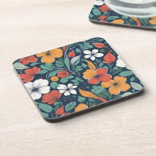 Posavasos Diseño de patrones florales simples
