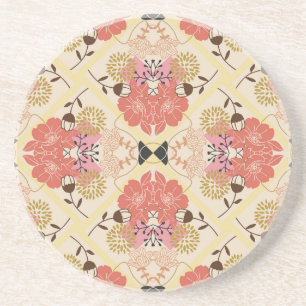 Posavasos Diseño de patrones vintage sin fisuras florales.