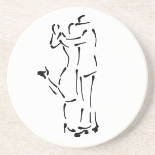 Posavasos Diseño de pincel de tinta de bailarinas de tango
