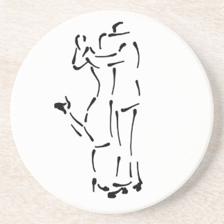 Posavasos Diseño de pincel de tinta de bailarinas de tango