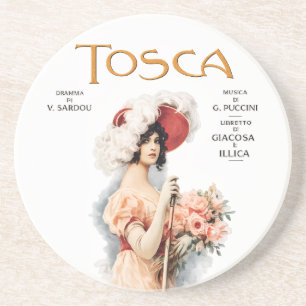 Posavasos Diseño de póster de ópera vintage de Tosca - Pucci